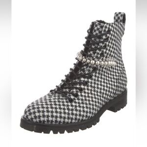 NEW WITHOUT TAGS Jimmy Choo Houndstooth Ankle Boots